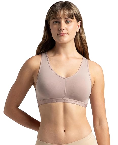 Jockey ES04 Women’s Wirefree Padded Cotton Sleep Bra – Full Coverage with Removable Pads